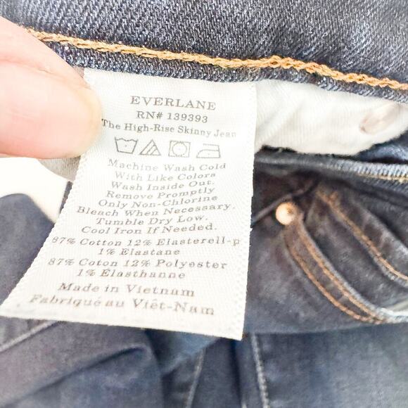 Everlane The High Rise Skinny Jean Dark Wash Denim Size 25 Ankle - Picture 8 of 9